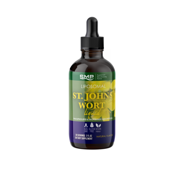 Liposomal St. Johns Wort Liquid – Phospholipid & Bioperine® Absorption - 30 Servings - 2oz – Natural Flavors – Gluten Free – Non-GMO – Vegetarian Friendly