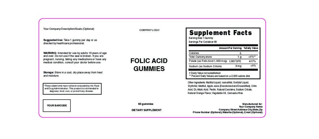 Folic Acid Gummies 60Ct 150Cc Pete 101113 Pdf