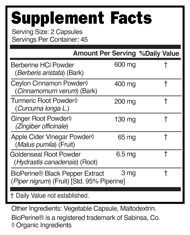 7 In 1 Berberine Hcl Blend Capsules 2 Capsules 101463