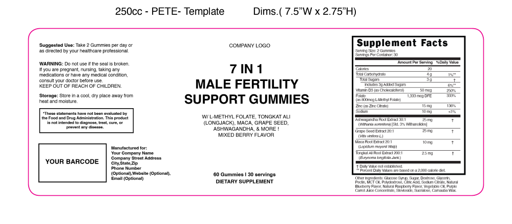 7 In 1 Male Fertility Support Gummies 250Cc Pete 101422