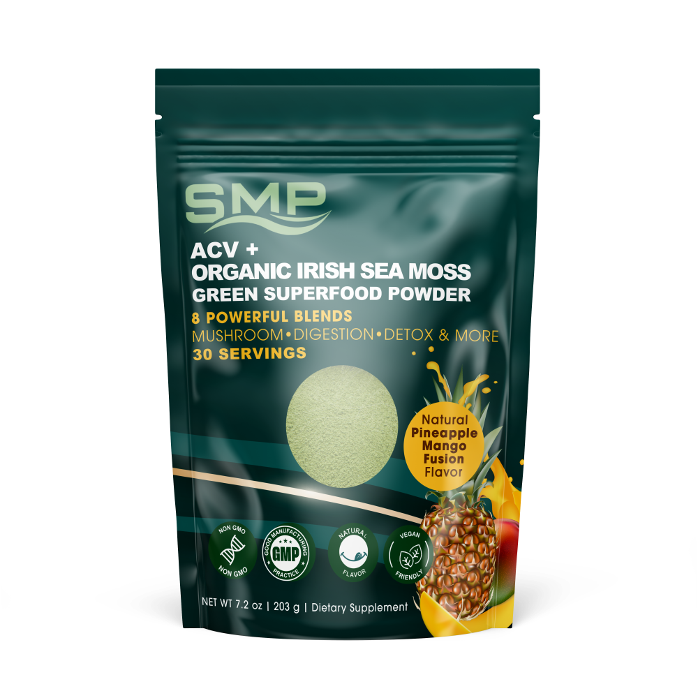 Acv Organic Irish Sea Moss Green Superfood 8 Powerful Blends Pineapple Mango 101599 Bag
