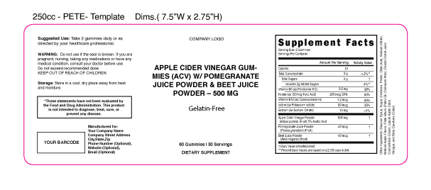 Acv Pomegranate Beet Gummies Blank Label Template 100921