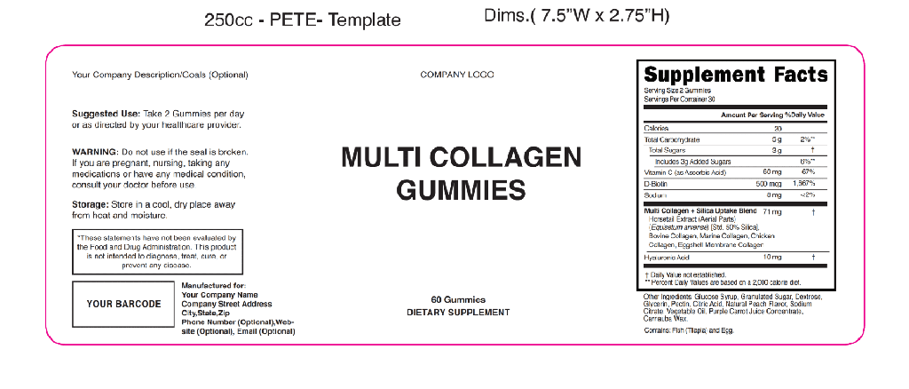 Multi Collagen Gummies Blank Label Template 100949