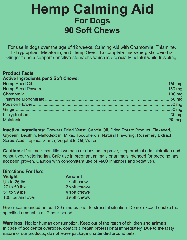 Hemp Calming Aid Blank Label Template
