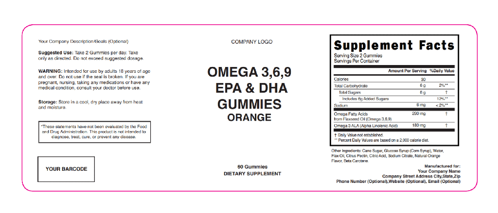 Omega 369 Gummies Blank Label Template