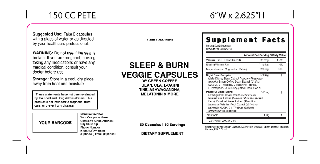 Night Time Fat Burner Capsules Blank Label Template