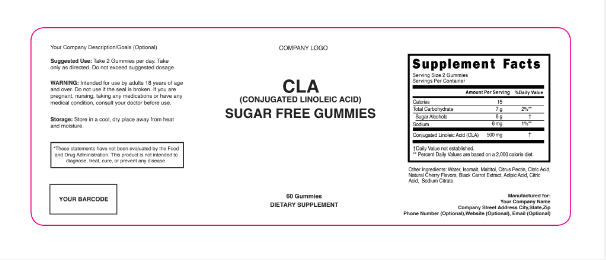 Cla Sugar Free Gummie Blank Template