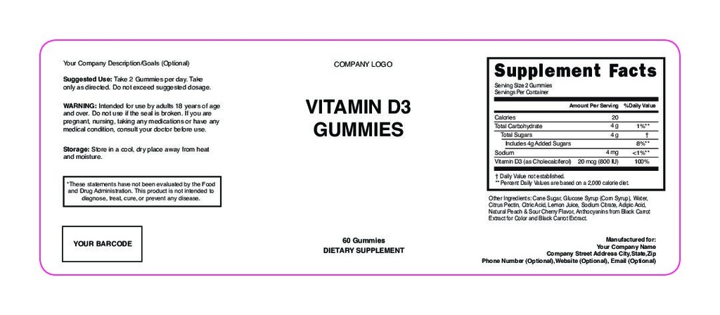 Vitamin D3 Peach Sour Cherry Gummies 250Cc Pete Pdf