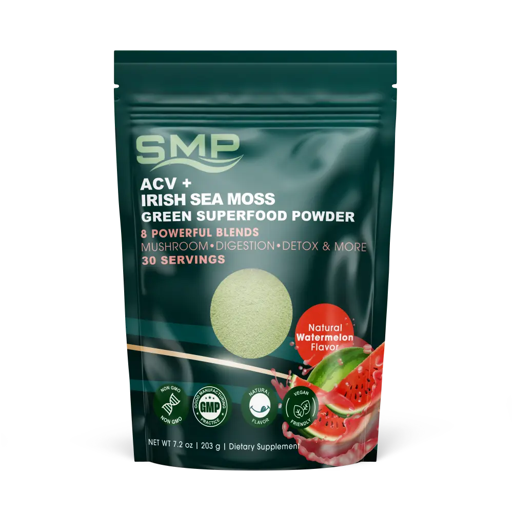 ACV Organic Irish Sea Moss Green Superfood 8 Powerful Blends Mushrooms Digestion Detox More – Natural Watermelon Flavor (Bag) (101600).webp