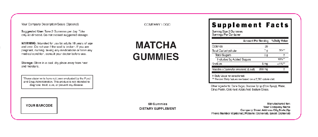 Matcha Gummies Blank Label Template