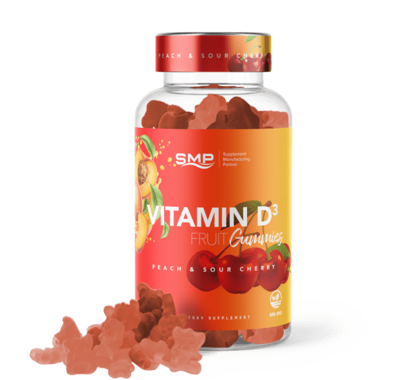 Vitamin D3 Fruit Gummies – Natural Peach & Sour Cherry Flavor