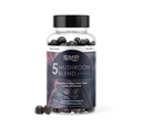 5 Mushroom Blend Gummy – Lions Mane, Cordyceps, Reishi, Chaga, Turkey Tail – Natural Raspberry Flavor  – Gluten Free - Non-GMO – Vegan Friendly