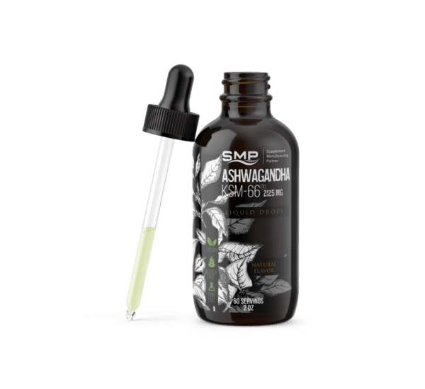 vegan ashwagandha ksm 66 125mg liquid drops natural flavor 60 servings 2oz non gmo gluten free