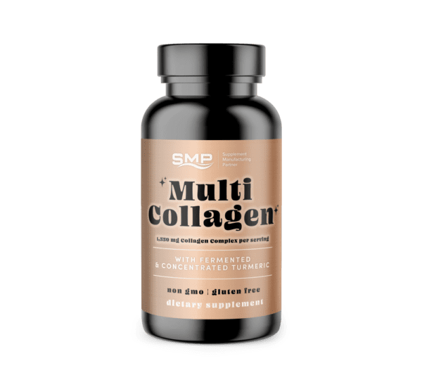 Multi Collagen + Fermented & Concentrated Turmeric W/ Bioperine Capsules – Bovine, Eggshell, Marine / Fish , Chicken – Non-GMO – Gluten Free