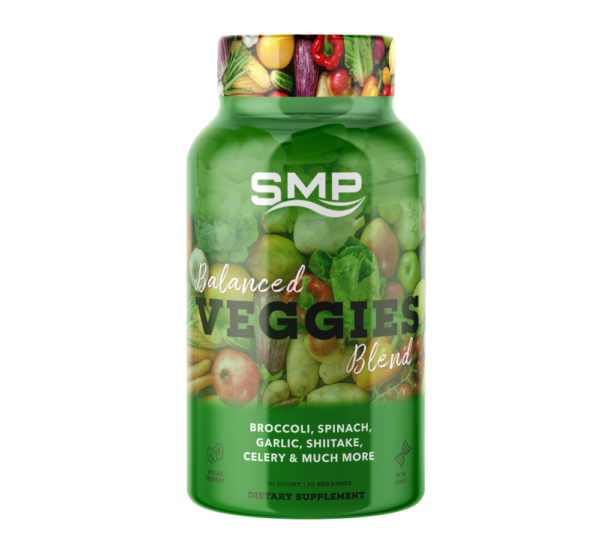 Balanced Veggies Blend + Bioperine Capsules - Broccoli, Spinach, Garlic, Shiitake, Celery & More 