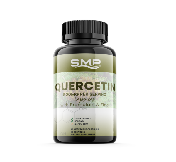 Quercetin 800mg Per Serving Capsules + Bromelain & Zinc ! Vegan Friendly - Non-GMO – Gluten Free