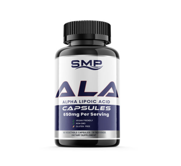 Alpha Lipoic Acid ALA 650mg Per Serving Capsules ! Vegan Friendly - Non-GMO – Gluten Free