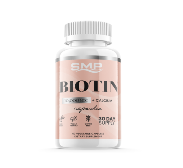 Biotin 10,000mcg Capsule + Calcium ! Vegan Friendly - Non-GMO - Gluten Free