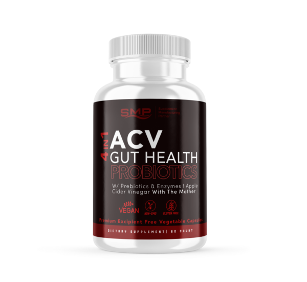 4 In 1 ACV Gut Health + Probiotics W/ Prebiotics & Enzymes 