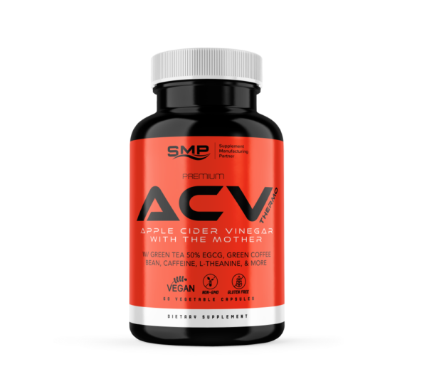 ACV Thermo W/ Green Tea Capsules 50% EGCG, Green Coffee Bean, Caffeine, L-Theanine, & Apple Cider Vinegar 