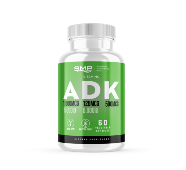 ADK Vitamin Supplement - A 5000IU - D3 5000IU - K2 (MK-7) 500mcg - Veggie Caps 