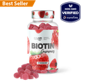 Biotin Vegan Gummies 5,000mcg Per Gummy - Natural Strawberry Flavor (2gm)