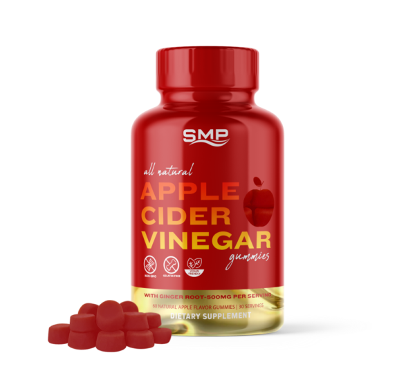 All Natural Red Apple Cider Vinegar Gummies (ACV) W/ Ginger Root – 500 mg – Natural Flavor & Color – Non-GMO – Vegan Friendly (RED ONLY)