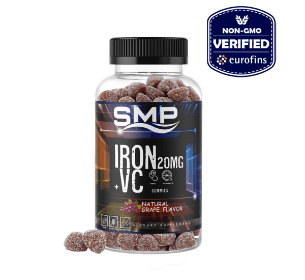 High Potency Iron Gummy - Microencapsulated Iron 20mg + Vitamin C - Men, Women, Prenatal Support 