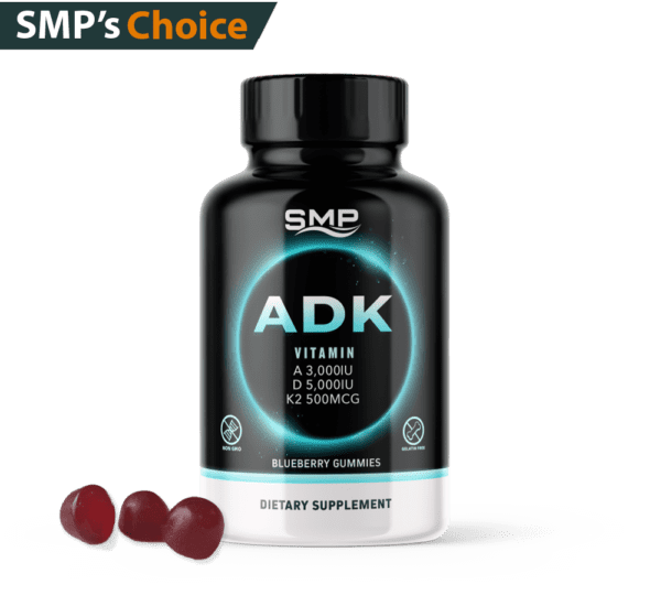 ADK Vitamin Gummies W/ MK-4 & MK-7 3,000 IU Vitamin A - 5,000IU Vitamin D3 - 500mcg K2 - Natural Blueberry 