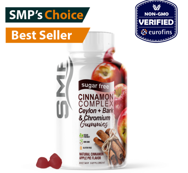 Sugar-Free Cinnamon Complex 2,000mg - Ceylon + Bark + Chromium - Natural Cinnamon Apple Pie Flavor 