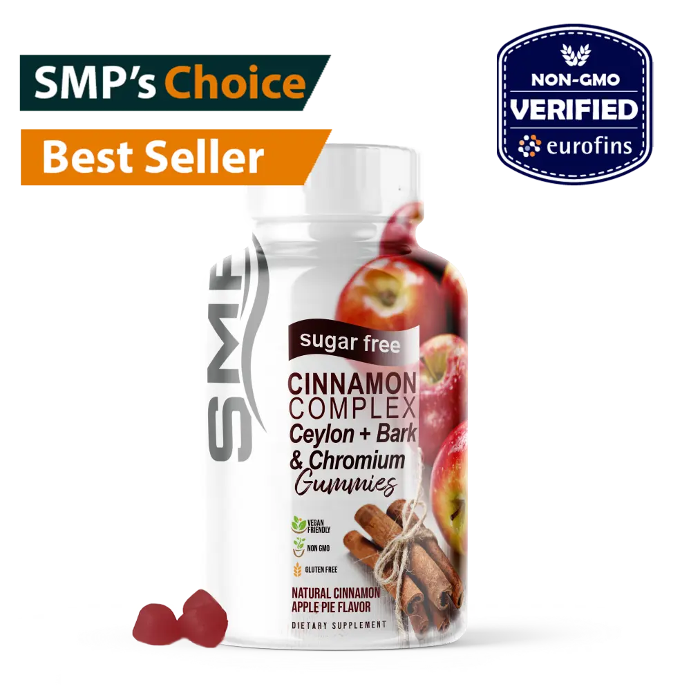 Sugar-Free Cinnamon Complex 2,000mg - Ceylon + Bark + Chromium - Natural Cinnamon Apple Pie Flavor 