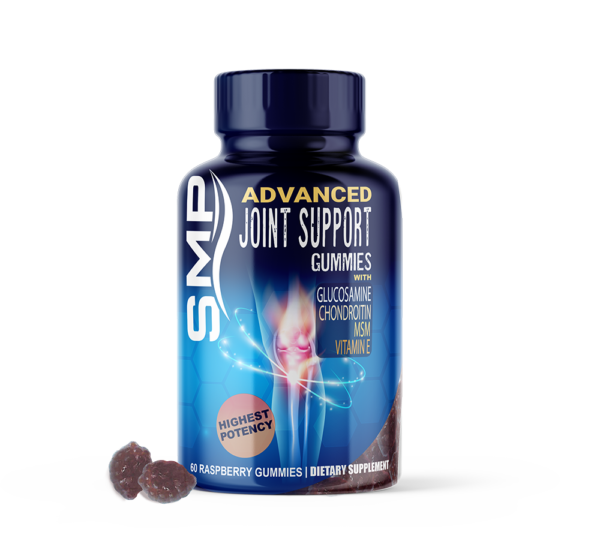 Advanced Joint Support Gummies - Glucosamine - Chondroitin - MSM - Vitamin E - Natural Raspberry Flavor