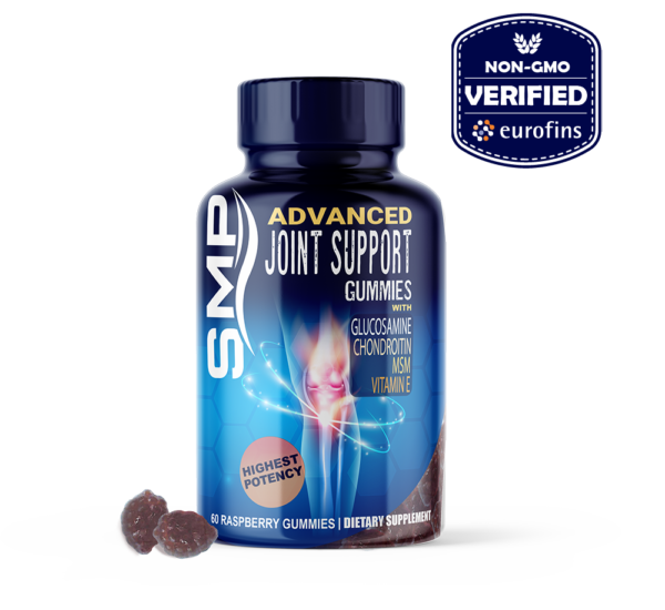 Advanced Joint Support Gummies - Glucosamine - Chondroitin - MSM - Vitamin E - Natural Raspberry Flavor