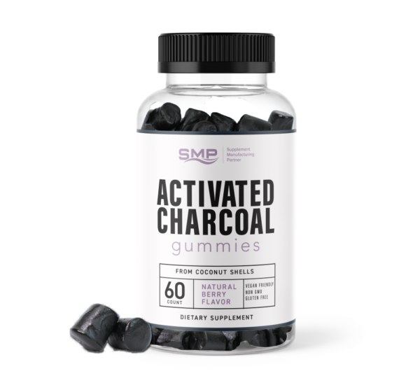 Activated Charcoal Gummy from Organic Coconut Shells Tapioca Base – Natural Berry Flavor & Color Non-GMO – Gluten Free – Vegan Friendly