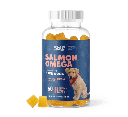 Salmon Omega Gummies For Dogs ! EPA, DHA, Omega-6, Omega-9 ! Tapioca Base – Natural Bacon Flavor & Color - Non-GMO