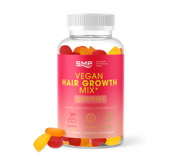 Vegan Hair Growth Mix – Biotin 5,000mcg + Vitamins C & E - Orange, Cherry, & Lime