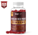 1,500mg Korean Red Panax Ginseng Root & Stem Gummy - Natural Peach Flavor - Gluten Free 