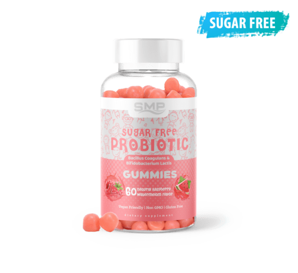 Sugar Free Probiotic Gummy - Bacillus Coagulans & Bifidobacterium Lactis - Natural Raspberry Watermelon Flavor - Gluten Free - Non-GMO