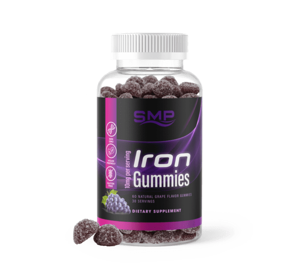 Iron Gummies - Iron as Ferrous Fumarate 10mg + Vitamin C - Men, Women, Prenatal Support 