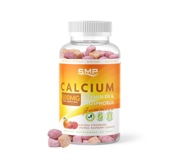 High Potency 500mg Calcium + Vitamin D3 & Phosphorus Gummies - Mixed Flavors 