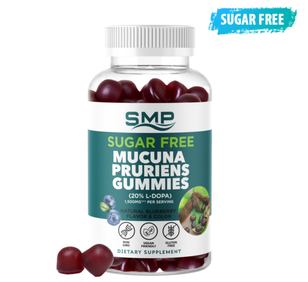 1,500mg*** Mucuna Pruriens Gummy (20% L-Dopa)– Sugar Free – Natural Blueberry Flavor & Color – Gluten Free – Non-GMO – Vegan Friendly 2g