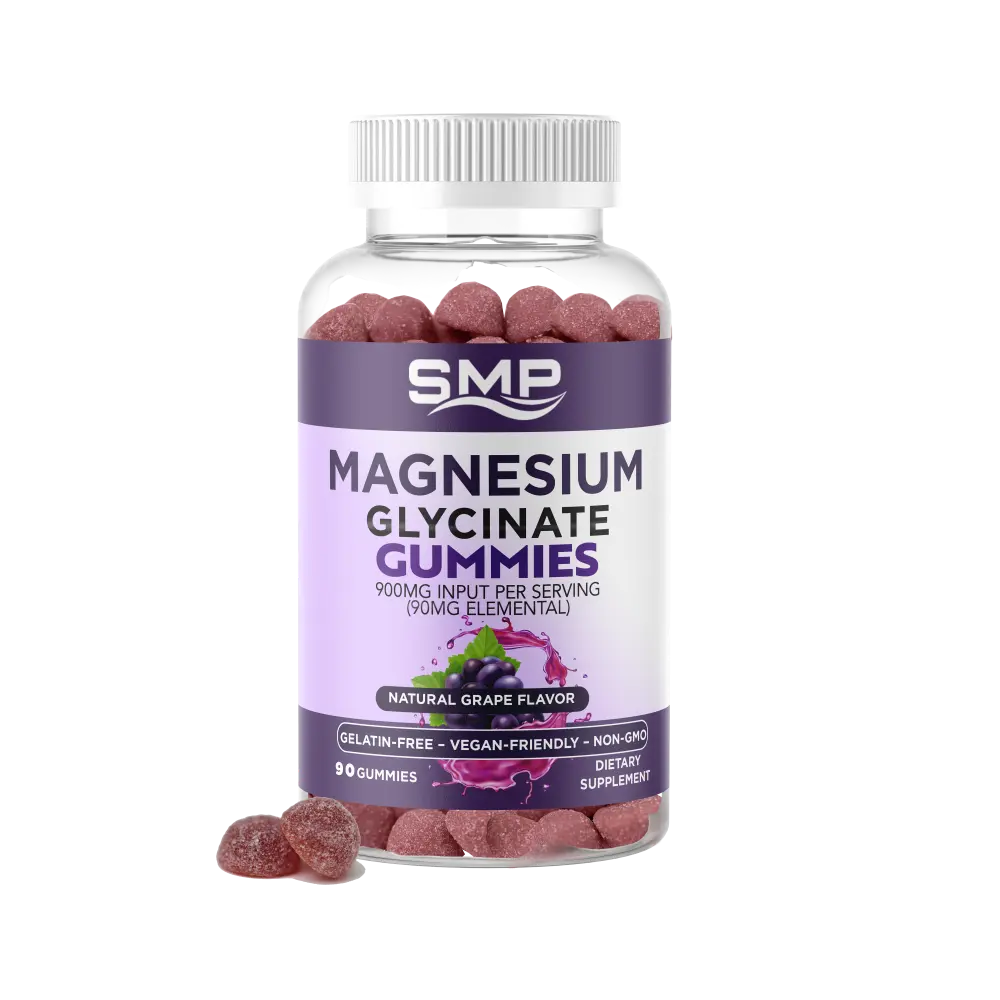 Magnesium Glycinate Gummies 600mg 60mg Elemental - Natural Grape Flavor