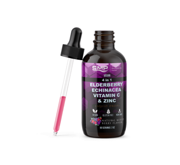 2oz Natural Mixed Berry Vegan 4-In-1 Immune Blend Liquid (30 servings)