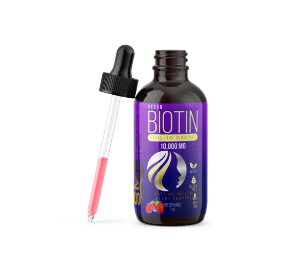 Vegan Biotin Liquid Drops – 10,000mcg – Mixed Berry Flavor