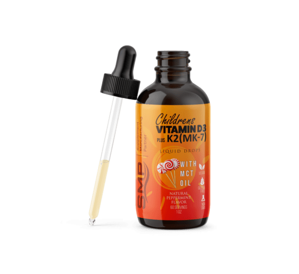 1oz Natural Peppermint Vitamin D3/K2 (MK-7) Liquid Drops