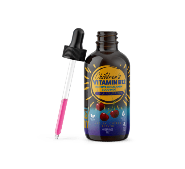 vegan vitamin b12 liquid drops w methylcobalamin 3000mcg natural cherry flavor 60 servings 1oz non gmo gluten free