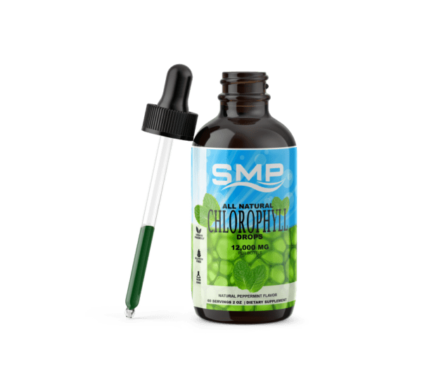All Natural Liquid Chlorophyll Drops 12,000 Mg Natural Peppermint Flavor 60 Servings 2oz Vegan non GMO Gluten Free