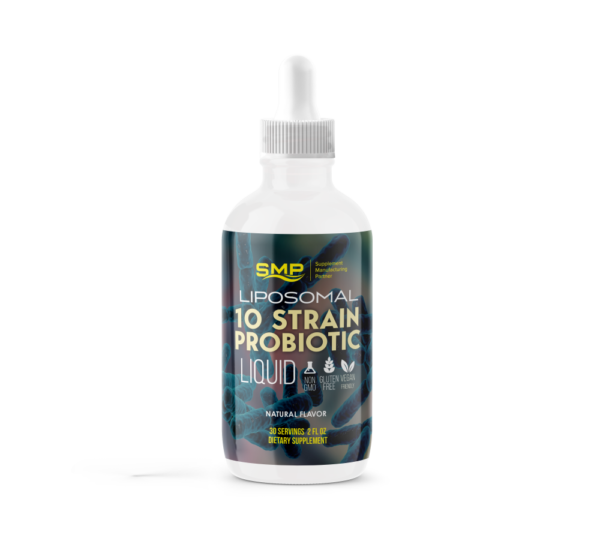Liposomal 10 Strain Probiotic Blend Liquid - Phospholipid & Bioperine® Absorption - 20 Servings - 2oz – Natural Flavors – Gluten Free – Non-GMO – Vegan Friendly