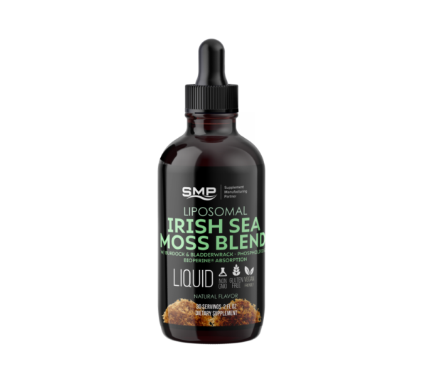 Liposomal Irish Sea Moss Blend Liquid W/ Burdock & Bladderwrack - Phospholipid & Bioperine® Absorption - 30 Servings - 2oz – Natural Flavors – Gluten Free – Non-GMO – Vegan Friendly