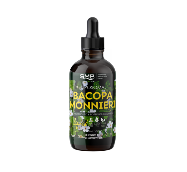 Liposomal Bacopa Monnieri (Brahmi) Liquid – Phospholipid & Bioperine® Absorption - 30 Servings - 2oz – Natural Flavors – Gluten Free – Non-GMO – Vegan Friendly